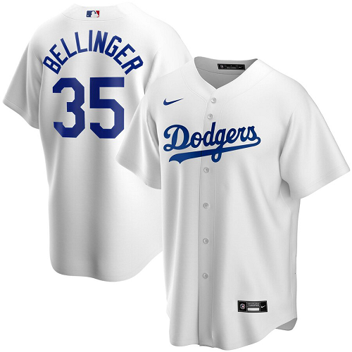 Men's Nike Los Angeles Dodgers #35 Cody Bellinger White Home 2020 MLB Jersey