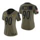 Women's Pittsburgh Steelers T.J. Watt Olive 2021 Salute To Service Limited Jersey