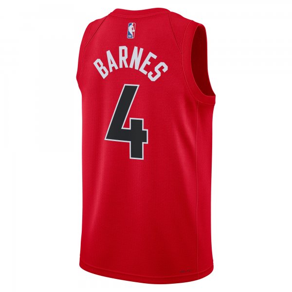 Unisex Toronto Raptors Scottie Barnes Nike Red Swingman Jersey - Icon Edition