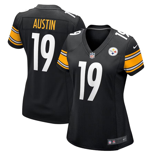 Women's Pittsburgh Steelers #19 Calvin Austin Nike Black 2023 NFL Draft Pick Limited Jersey