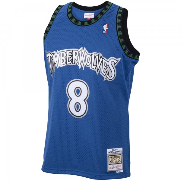 Men's Minnesota Timberwolves Latrell Sprewell Mitchell & Ness Blue 2001/02 Hardwood Classics Swingman Jersey