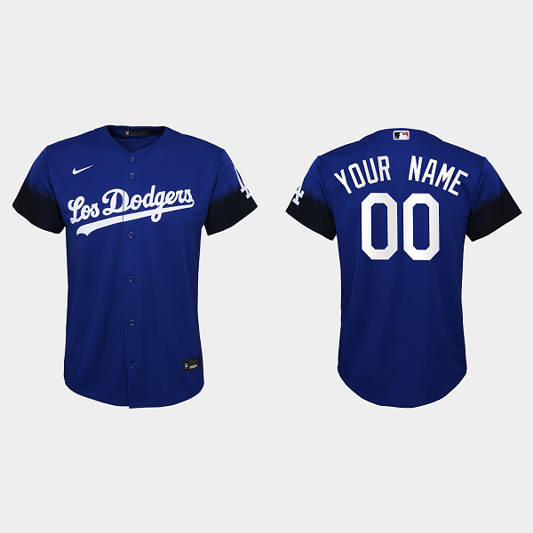 Youth Los Angeles Dodgers Custom Royal 2021 City Connect Replica Jersey