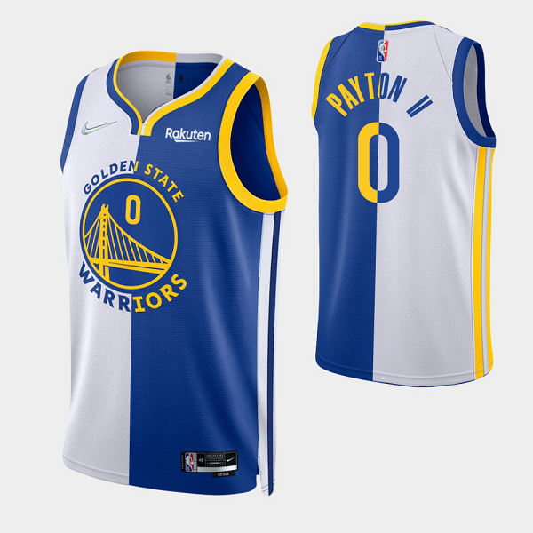 Men's Golden State Warriors Gary Payton II #0 Red White Split Edition NBA Jersey