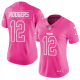 Nike Green Bay Packers #12 Aaron Rodgers Pink Women's Stitched NFL Limited Rush Fashion Jersey