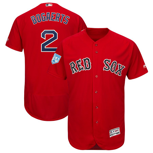 Men's Boston Red Sox #2 Xander Bogaerts Majestic Scarlet 2019 Spring Training Flex Base Player MLB Jersey