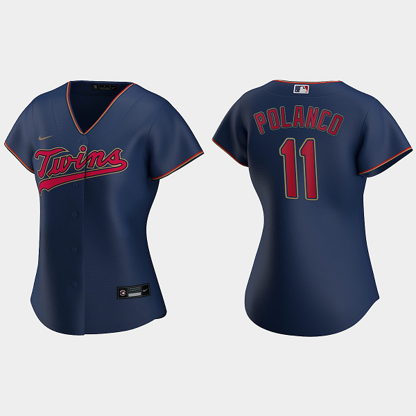 Women's Minnesota Twins #11 Jorge Polanco Alternate MLB Jersey - Navy