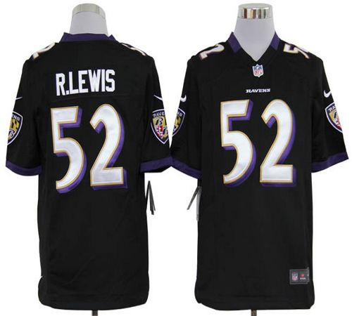 Nike Baltimore Ravens #52 Ray Lewis Black Alternate Men's Stitched NFL Game Jersey