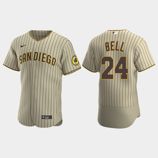 Men's San Diego Padres #24 Josh Bell Alternate Flex Base Team MLB Jersey - Tan Brown