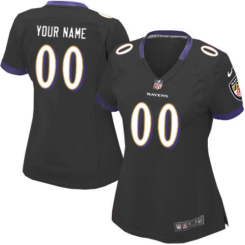 Nike Baltimore Ravens Customized Black Stitched Elite Women's NFL Jersey