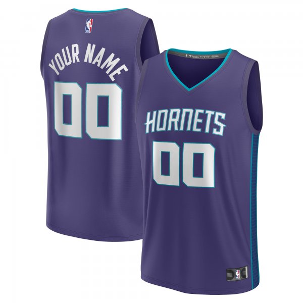 Youth Charlotte Hornets  Fanatics Purple Fast Break Replica Custom Jersey - Statement Edition