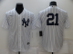 Men's Nike New York Yankees #21 Paul O'Neill White Stitched MLB Cool Base Jersey