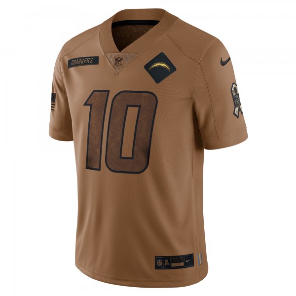 Men's Los Angeles Chargers Justin Herbert Nike Brown 2023 Salute To Service Limited Jersey