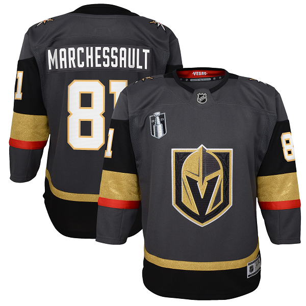 Youth Vegas Golden Knights #81 Jonathan Marchessault Black 2023 Stanley Cup Final Alternate Premier Player Jersey