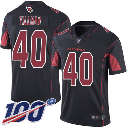 Men's Arizona Cardinals #40 Pat Tillman Black Stitched NFL Limited Rush 100th Season Jersey