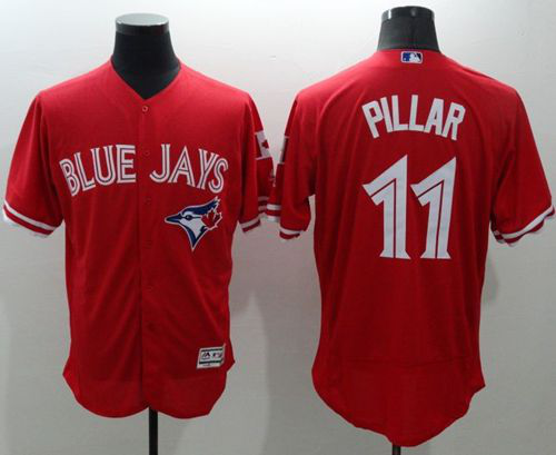 Toronto Blue Jays #11 Kevin Pillar Red Flexbase Collection Canada Day Stitched MLB Jersey