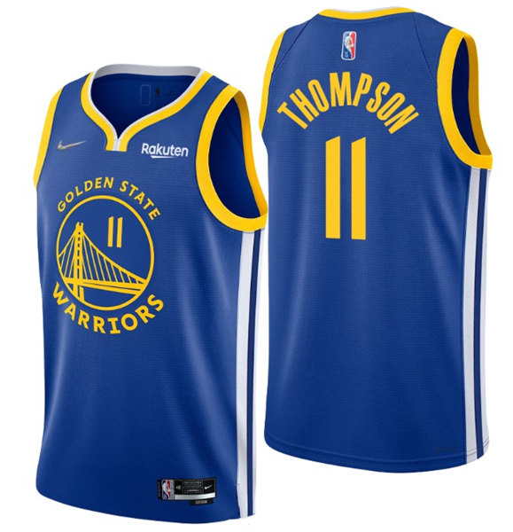 Men's Golden State Warriors #11 Klay Thompson 2022 Royal 75th Anniversary Stitched NBA Jersey