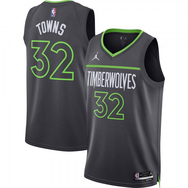 Unisex Minnesota Timberwolves Karl-Anthony Towns Jordan Brand Charcoal Swingman Jersey - Statement Edition