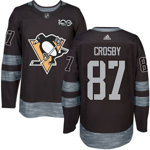 Pittsburgh Penguins #87 Sidney Crosby Black 1917-2017 100th Anniversary Stitched NHL Jersey