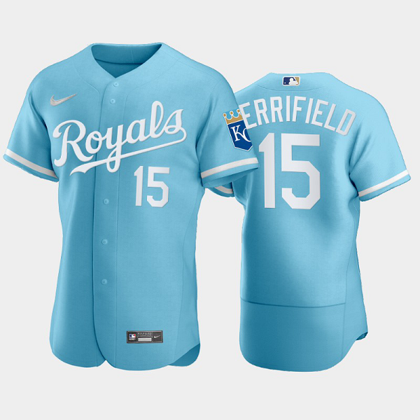 Men's Whit Merrifield #15 Kansas City Royals 2022 Powder Blue MLB Jersey