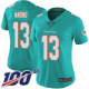 Women's Miami Dolphins #13 Dan Marino Aqua Green Team ColorStitched NFL 100th Season Vapor Limited Jersey