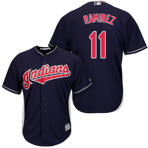 Cleveland Indians #11 Jose Ramirez Navy Blue New Cool Base Stitched MLB Jersey