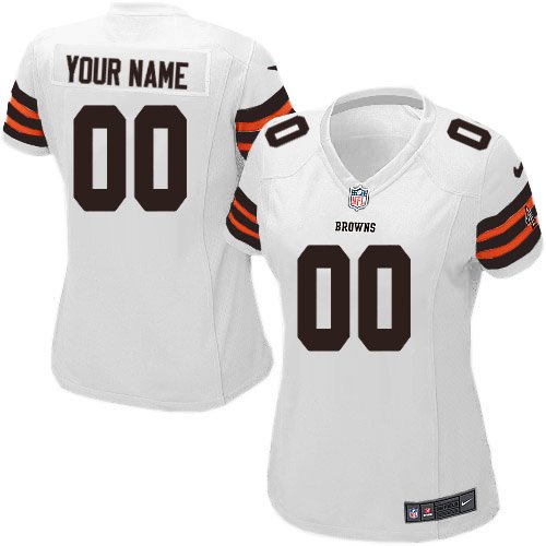 Nike Cleveland Browns Customized White Stitched Elite Women's NFL Jersey