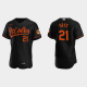 Men's Baltimore Orioles #21 Austin Hays Black Alternate Flex Base MLB Jersey