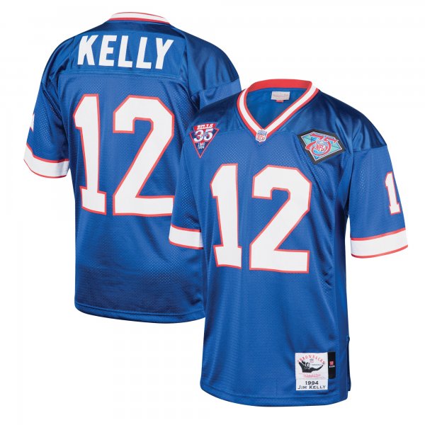 Men's Buffalo Bills 1994 Jim Kelly Mitchell & Ness Royal Throwback Retired Player Jersey