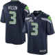 Seattle Seahawks Super Bowl XLVIII #3 Men's Russell Wilson Limited Home Steel Blue Jersey