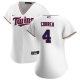 Women's Minnesota Twins #4 Carlos Correa Blank White Home Stitched MLB Jersey