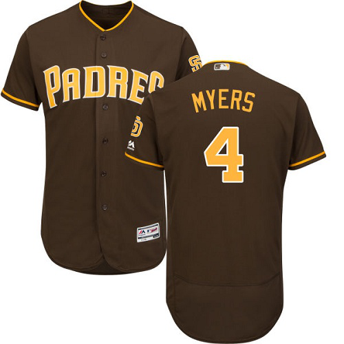 Women's San Diego Padres #4 Wil Myers Brown Flexbase Collection Stitched MLB Jersey