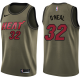 Nike Men's Miami Heat #32 Shaquille O'Neal Green Salute to Service Swingman NBA Jersey