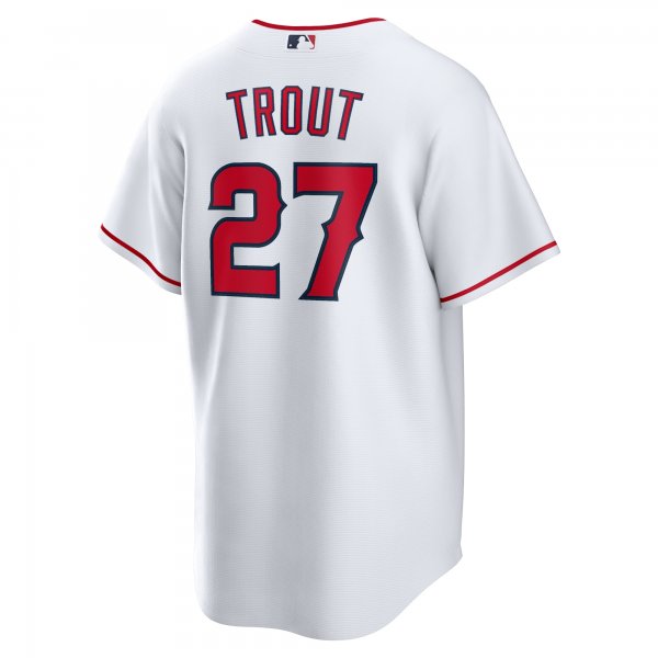 Men's Los Angeles Angels Mike Trout Nike White Home Replica Player Name Jersey