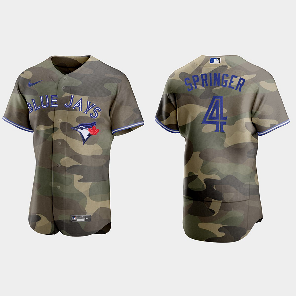 George Springer Toronto Blue Jays 2021 National Armed Forces Day MLB Jersey - Camo