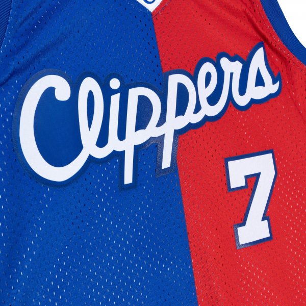 Men's LA Clippers Lamar Odom Mitchell & Ness Royal/Red Hardwood Classics 2000/01 Split Swingman Jersey