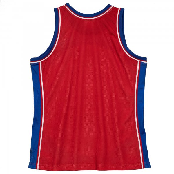 Men's Detroit Pistons  Mitchell & Ness Red Hardwood Classics Blown Out Fashion Jersey