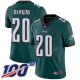 Philadelphia Eagles #20 Brian Dawkins Midnight Green Team Color Youth Stitched NFL 100th Season Vapor Limited Jersey