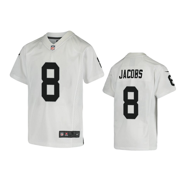 Youth Nike NFL Las Vegas Raiders Josh Jacobs #8 White Limited Jersey