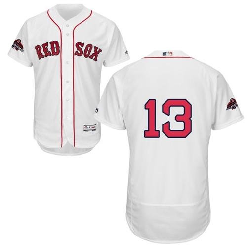 Boston Red Sox #13 Hanley Ramirez White Flexbase Collection 2018 World Series Champions Stitched MLB Jersey