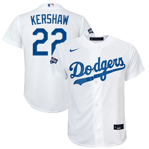 Clayton Kershaw Los Angeles Dodgers Nike Youth 2020 World Series Champions Home Player Jersey - White