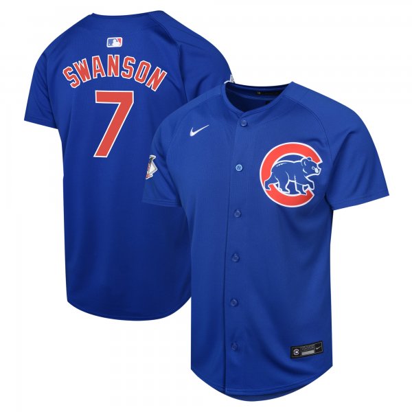 Youth Chicago Cubs Dansby Swanson Nike Royal Alternate Limited Player Jersey