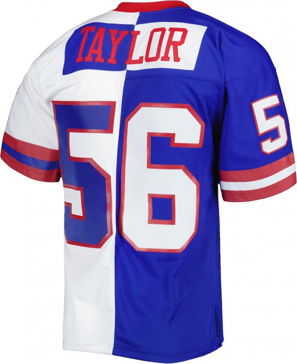 Men's New York Giants Lawrence Taylor Mitchell & Ness Royal/White 1986 Split Legacy Replica Jersey