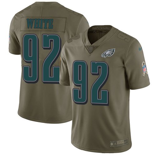 Nike Philadelphia Eagles #92 Reggie White Olive Men's Stitched NFL Limited 2017 Salute To Service Jersey