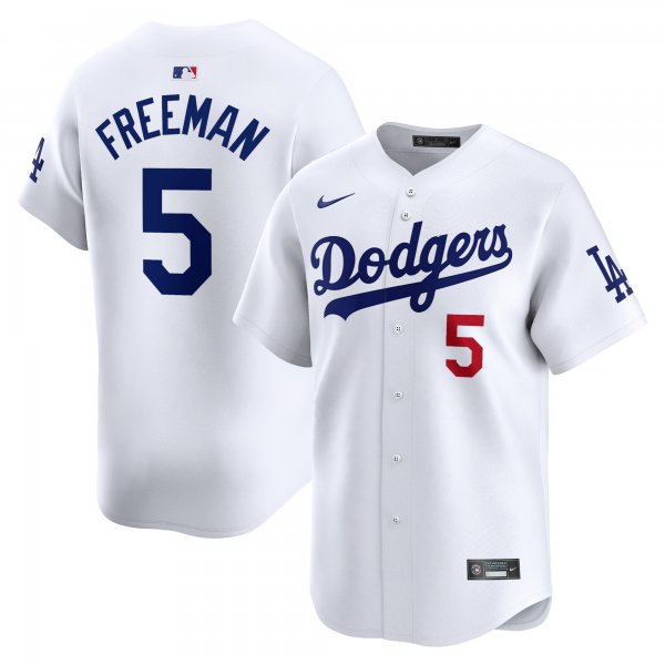 Men's Los Angeles Dodgers #5 Freddie Freeman Nike White Home Limited Player Jersey