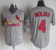 St. Louis Cardinals #4 Yadier Molina Grey New Cool Base Stitched MLB Jersey