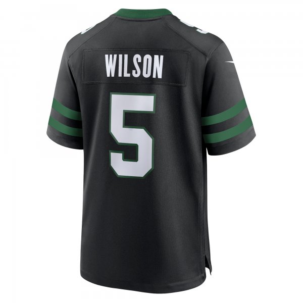 Men's New York Jets Garrett Wilson Nike Legacy Black Alternate Game Jersey