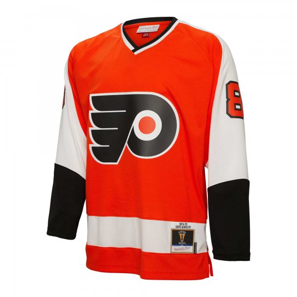 Men's Philadelphia Flyers Dave Schultz Mitchell & Ness Orange  1974/75 Blue Line Player Jersey