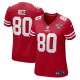 Women's San Francisco 49ers #80 Jerry Rice Nike Scarlet 75th Anniversary Limited Retired Player Jersey