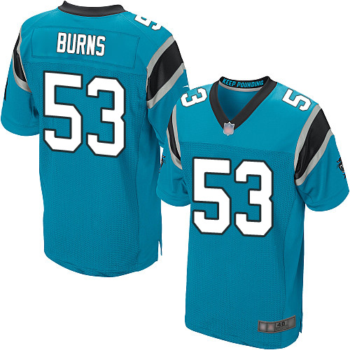 Carolina Panthers #53 Brian Burns Blue Alternate Men's Stitched NFL Elite Jersey