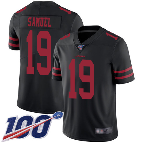 San Francisco 49ers #19 Deebo Samuel Black Alternate Men's Stitched NFL 100th Season Vapor Limited Jersey